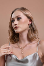 Çiçek Desenli Doğal İncili Kolye Küpe İkili Set | | Birinci1926