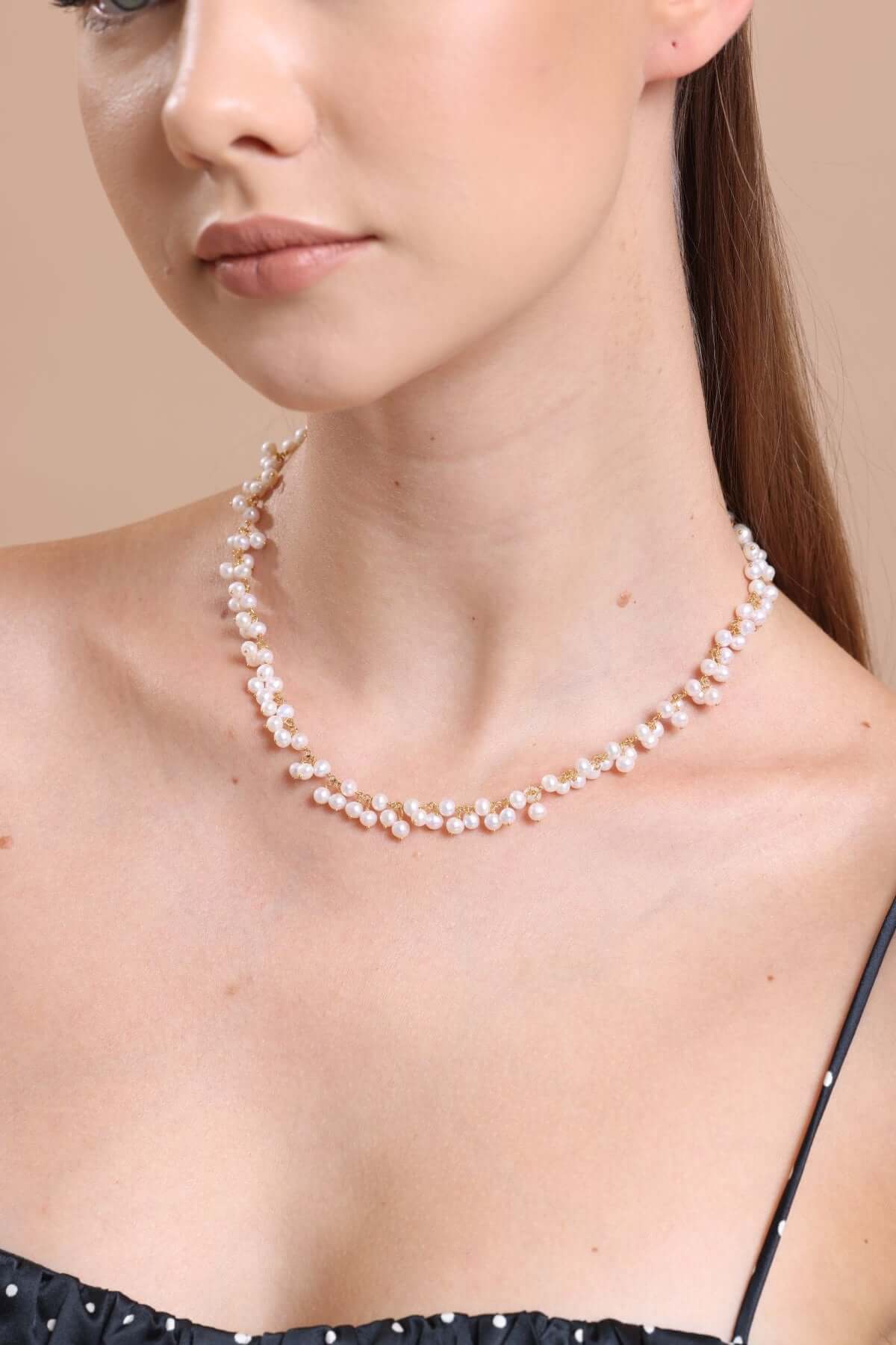 Sallantılı Doğal İnci Kolye Bileklik İkili Set | | Birinci1926