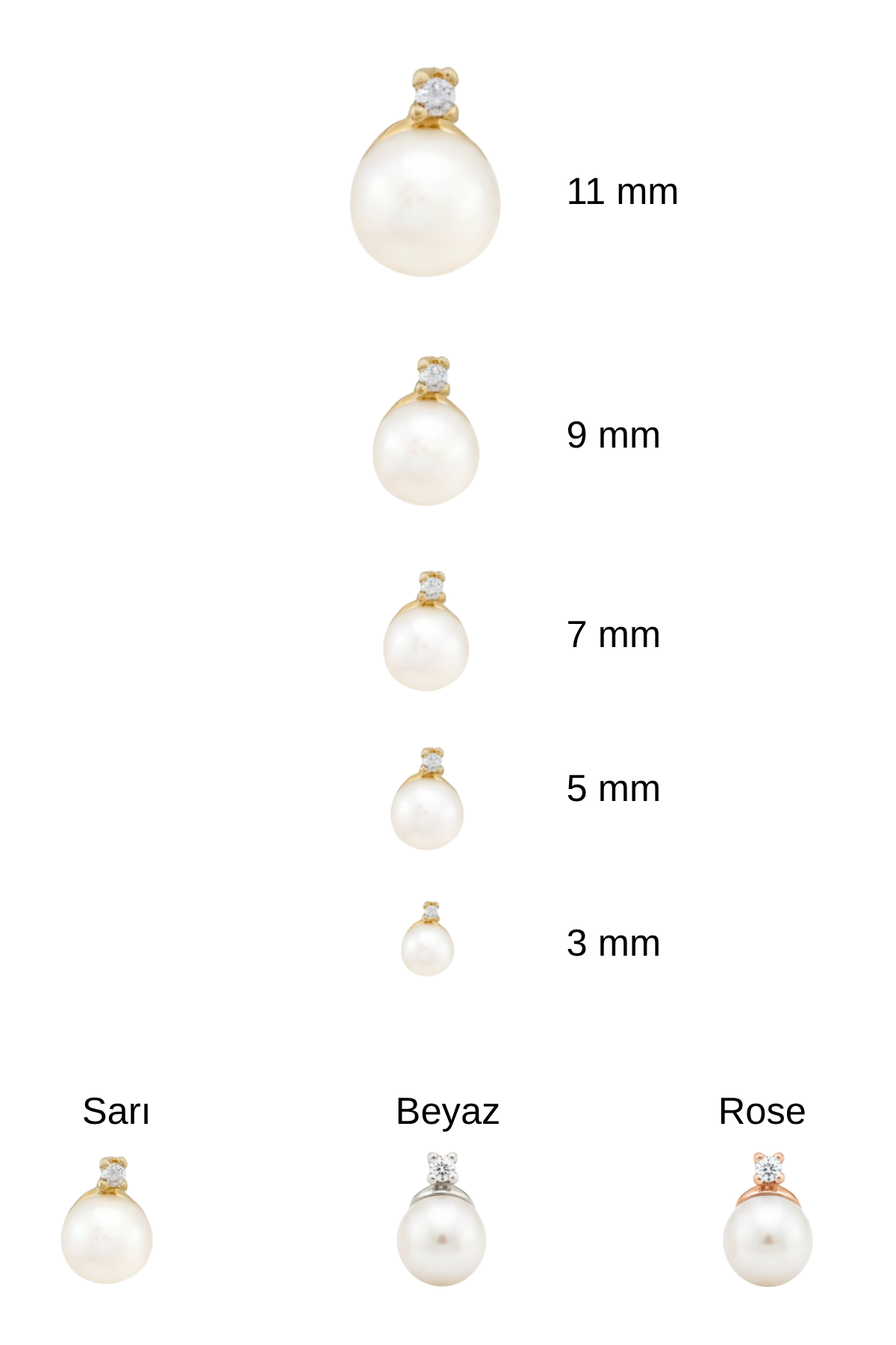 Dört Tırnaklı Pırlantalı İnci Küpe