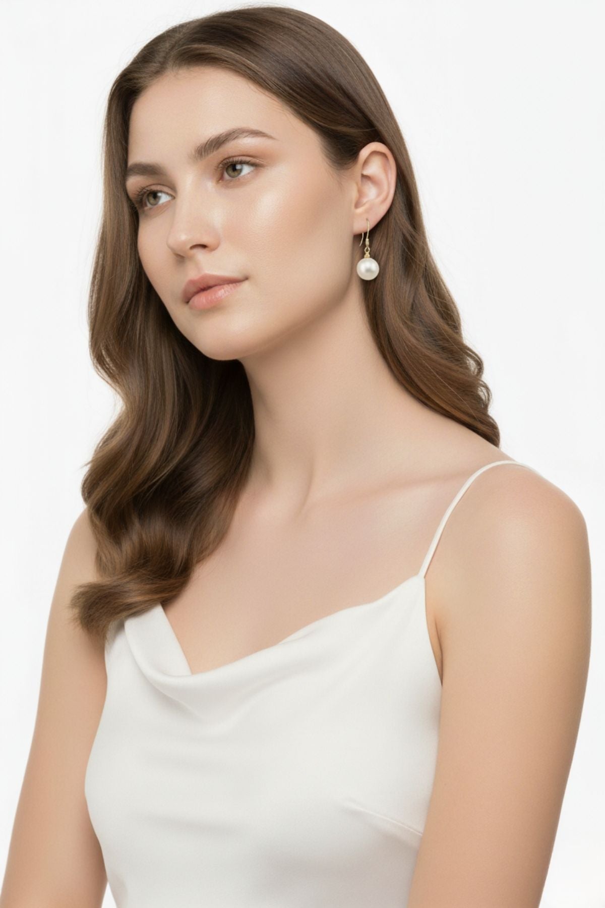 Dorikalı Beyaz Doğal İnci Küpe