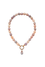 Halka Kilitli Multicolor Barok Doğal İnci Kolye | İnci Kolye | Birinci1926