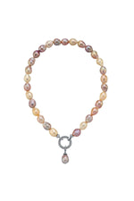 Halka Kilitli Multicolor Barok Doğal İnci Kolye | İnci Kolye | Birinci1926