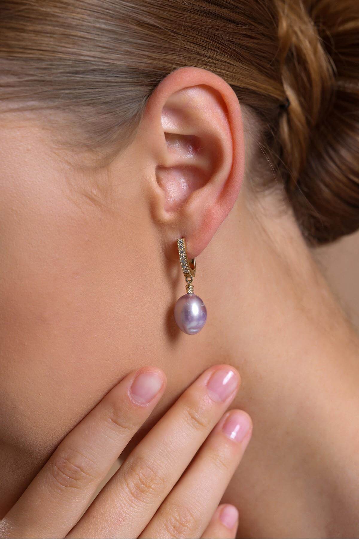 Zirkon Taşlı Multicolor Barok Doğal İnci Küpe | | Birinci1926