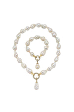 Halka Kilitli Barok Doğal İnci Kolye Bileklik İkili Set | | Birinci1926