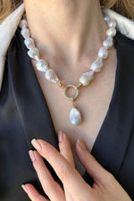 Halka Kilitli Barok Doğal İnci Kolye Bileklik İkili Set | | Birinci1926