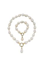 Halka Kilitli Barok Doğal İnci Kolye Bileklik İkili Set | | Birinci1926