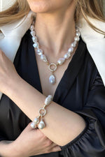 Halka Kilitli Barok Doğal İnci Kolye Bileklik İkili Set | | Birinci1926