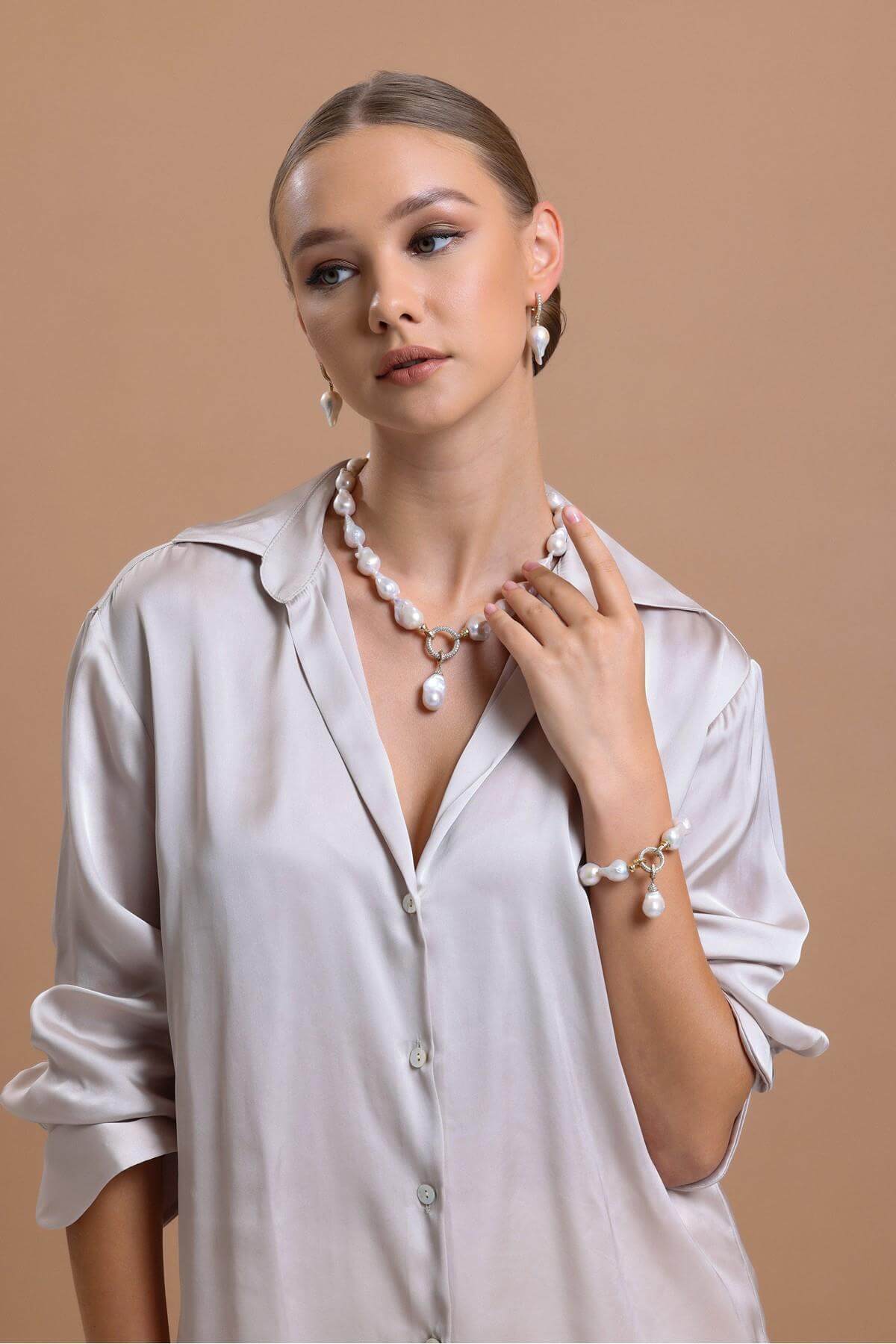 Halka Kilitli Barok Doğal İnci Kolye | | Birinci1926