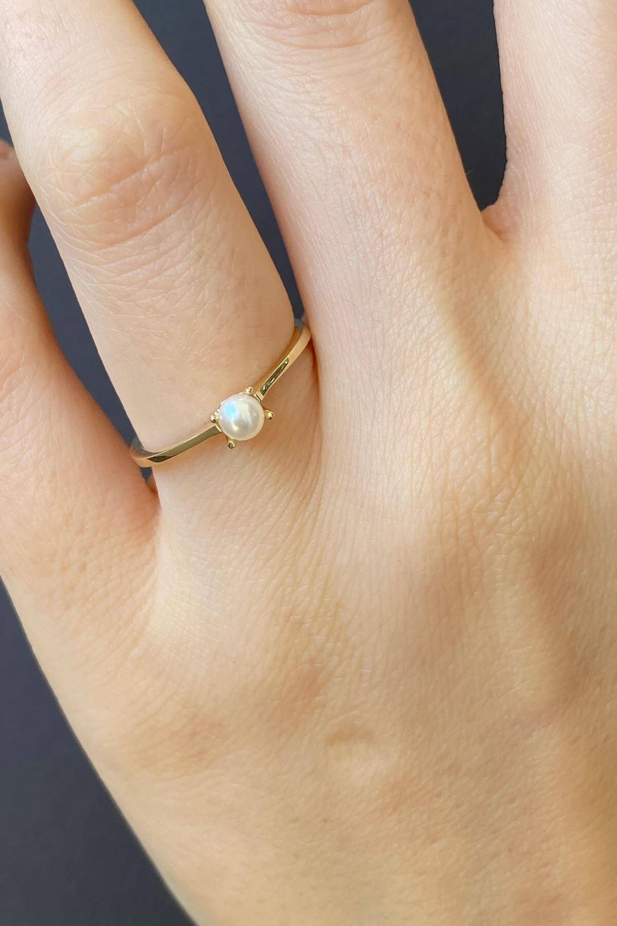 Small Doğal İnci Tek Taş Modelli Yüzük | | Birinci1926