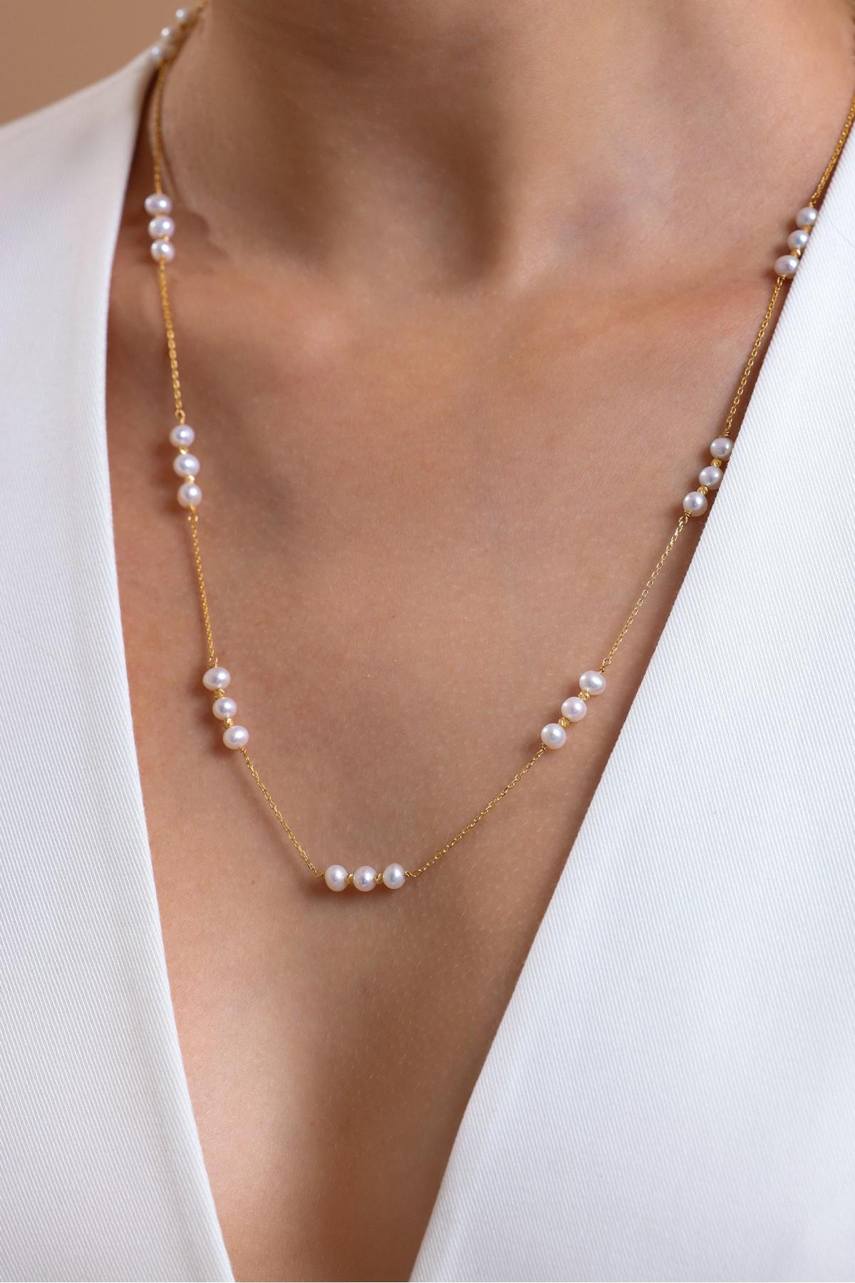 Üç Doğal İncili Dorika Toplu Kolye | | Birinci1926