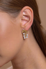 Zeytin Dalı Doğal İnci Küpe Yüzük İkili Set | | Birinci1926