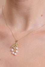 Zeytin Dalı Doğal İncili Kolye Yüzük İkili Set | | Birinci1926