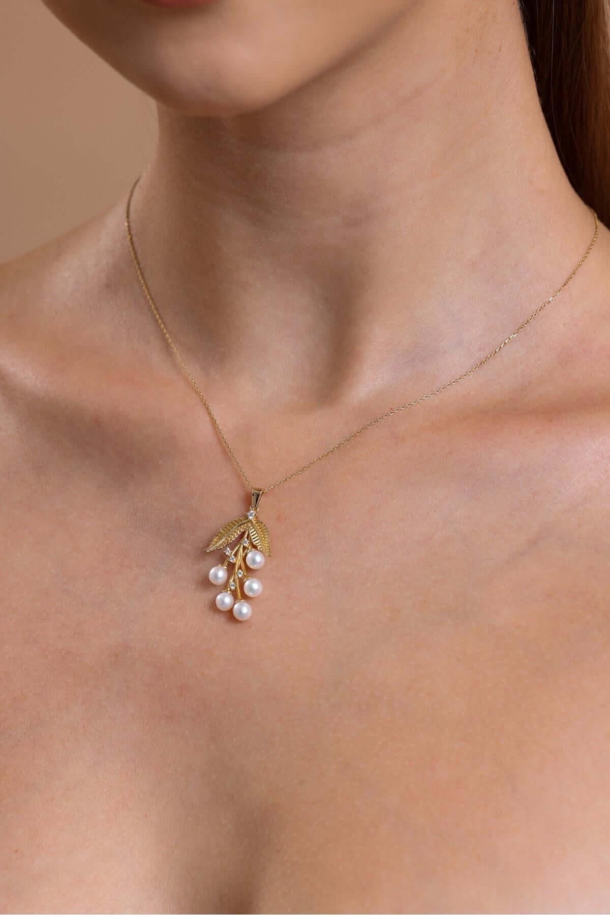 Zeytin Dalı Doğal İnci Kolye | | Birinci1926