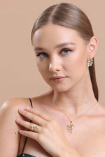 Zeytin Dalı Doğal İncili Kolye Yüzük İkili Set | | Birinci1926