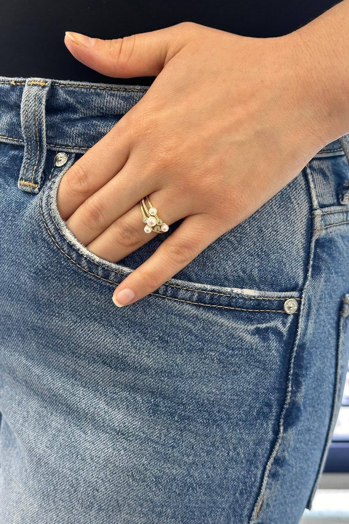 Zirkon Taşlı Doğal İnci Yüzük | | Birinci1926