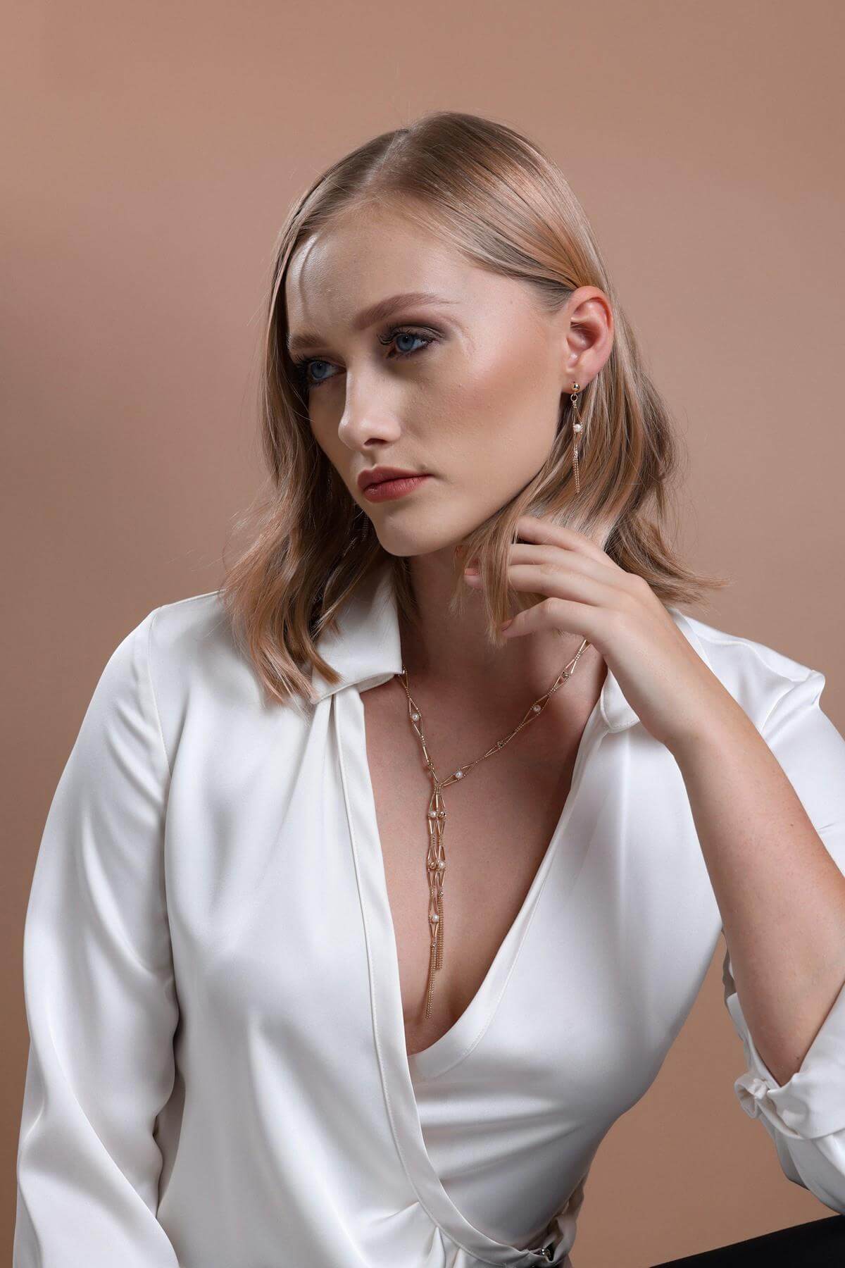 Baklava Dilimi Doğal İncili Püsküllü Kolye | | Birinci1926