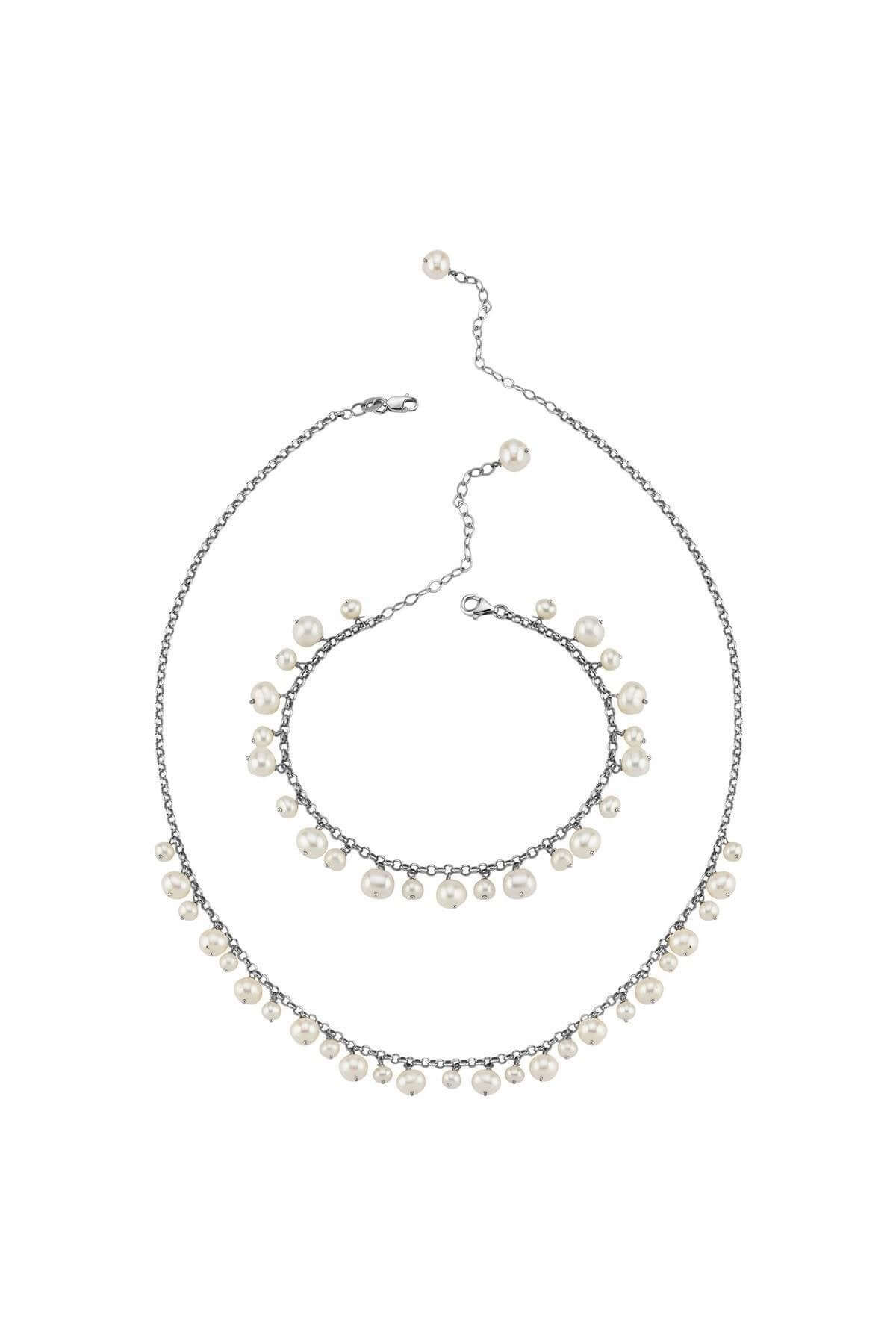 Doğal İnci Sallantılı Kolye Bileklik İkili Set | | Birinci1926