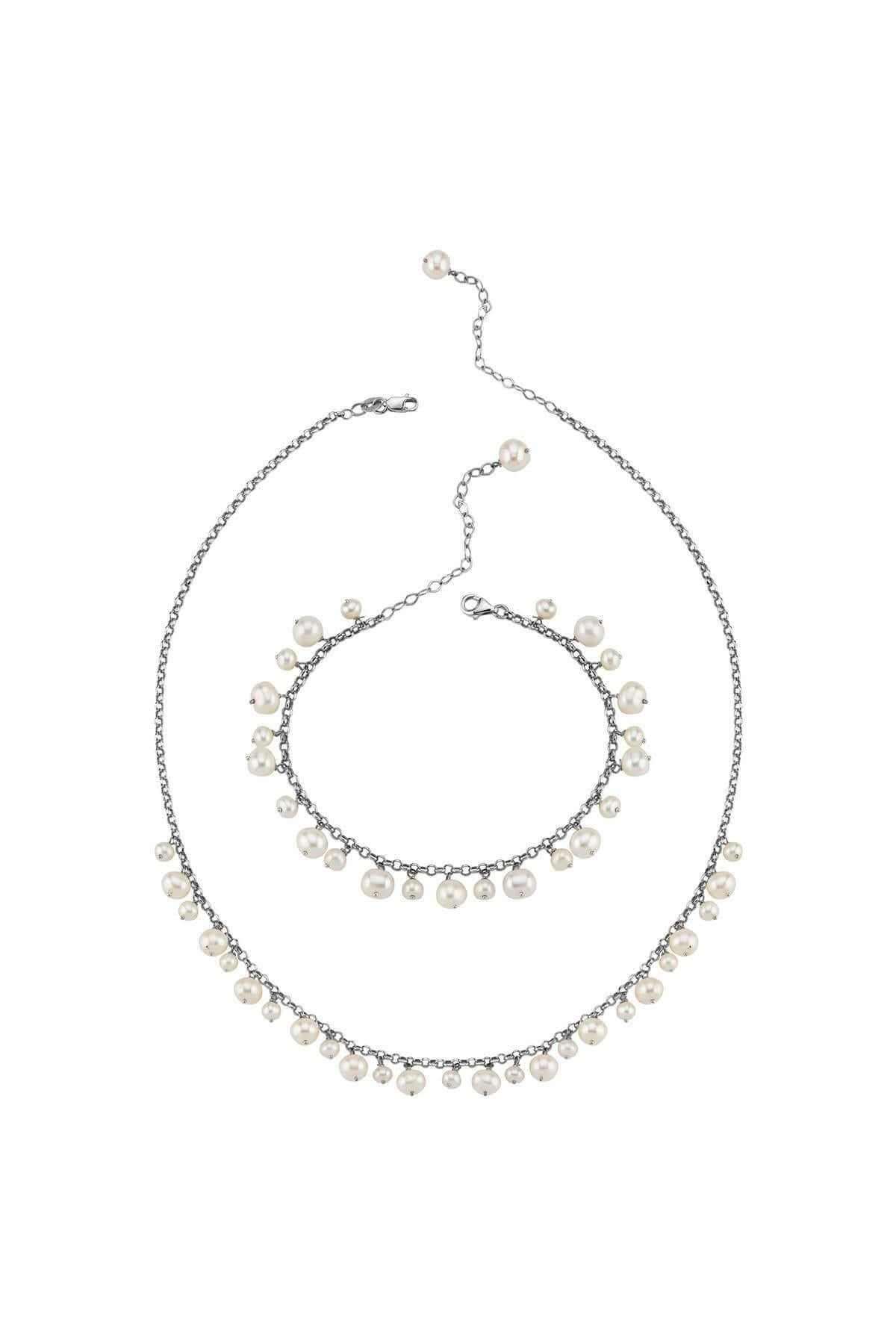 Doğal İnci Sallantılı Kolye Bileklik İkili Set | | Birinci1926