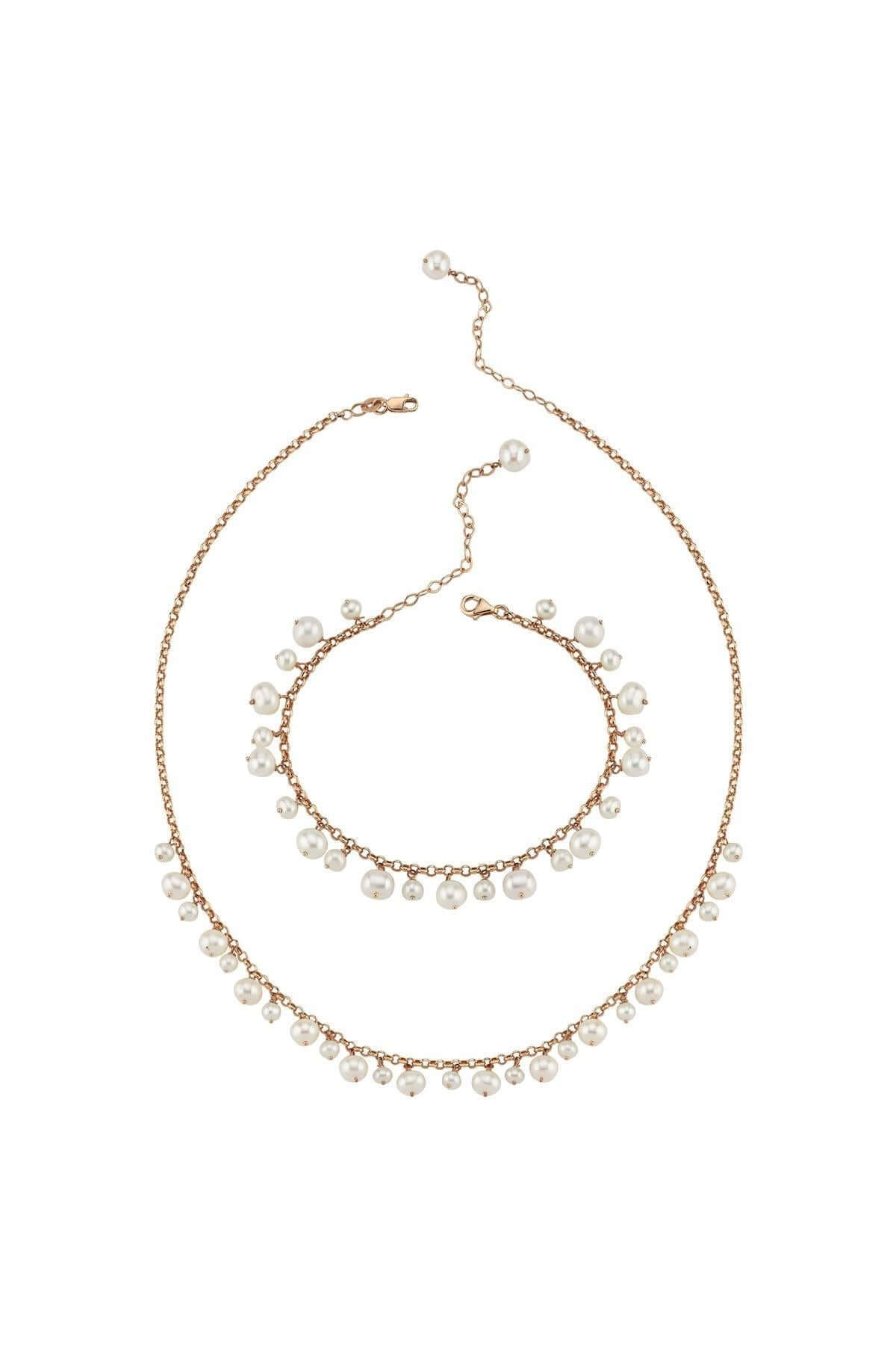 Doğal İnci Sallantılı Kolye Bileklik İkili Set | | Birinci1926