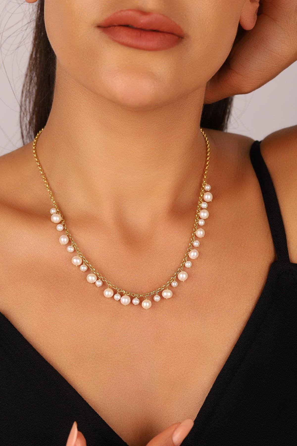 Doğal İnci Sallantılı Kolye Bileklik İkili Set | | Birinci1926