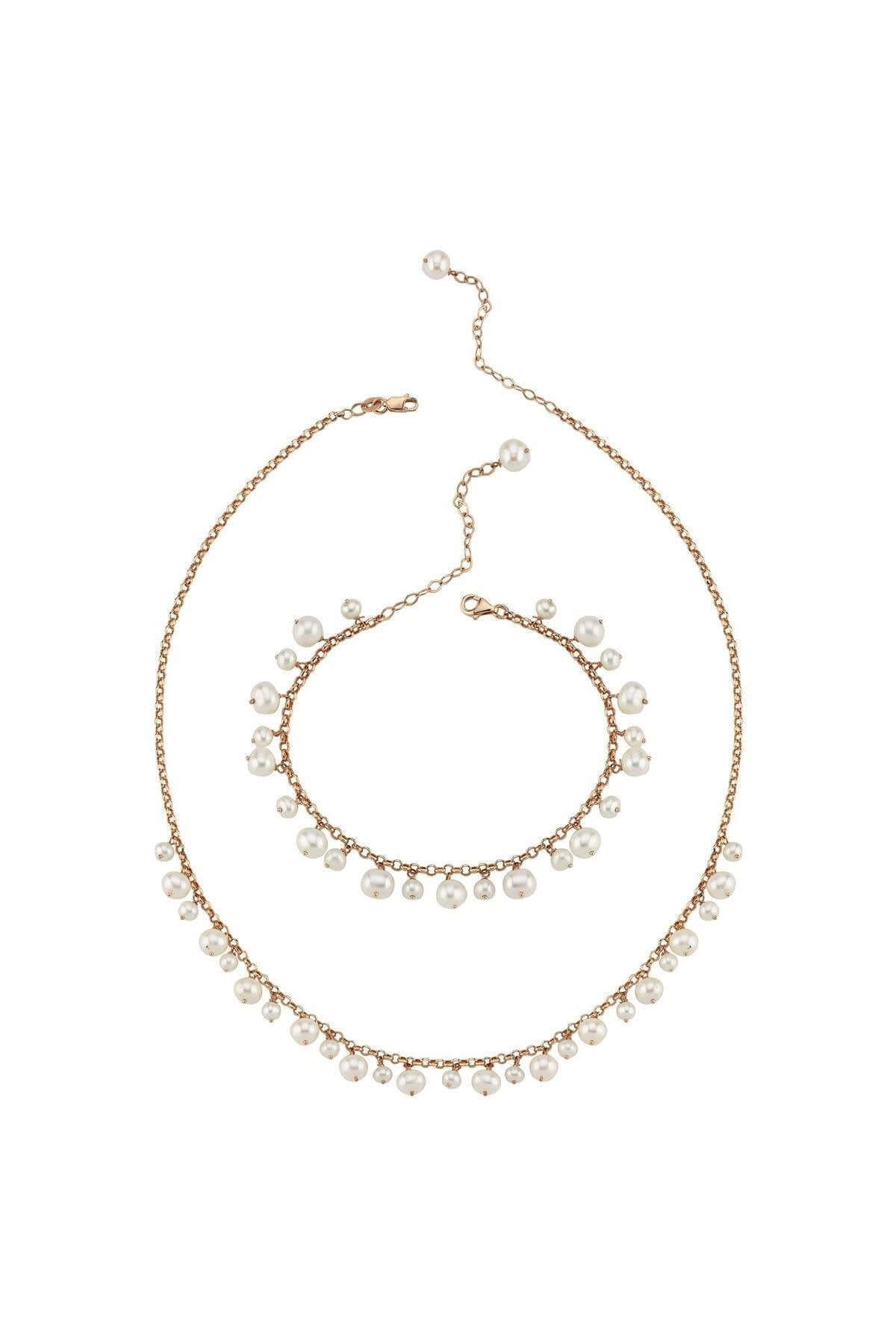 Doğal İnci Sallantılı Kolye Bileklik İkili Set | | Birinci1926