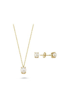 Doğal İncili Küpe Kolye İkili Set | | Birinci1926