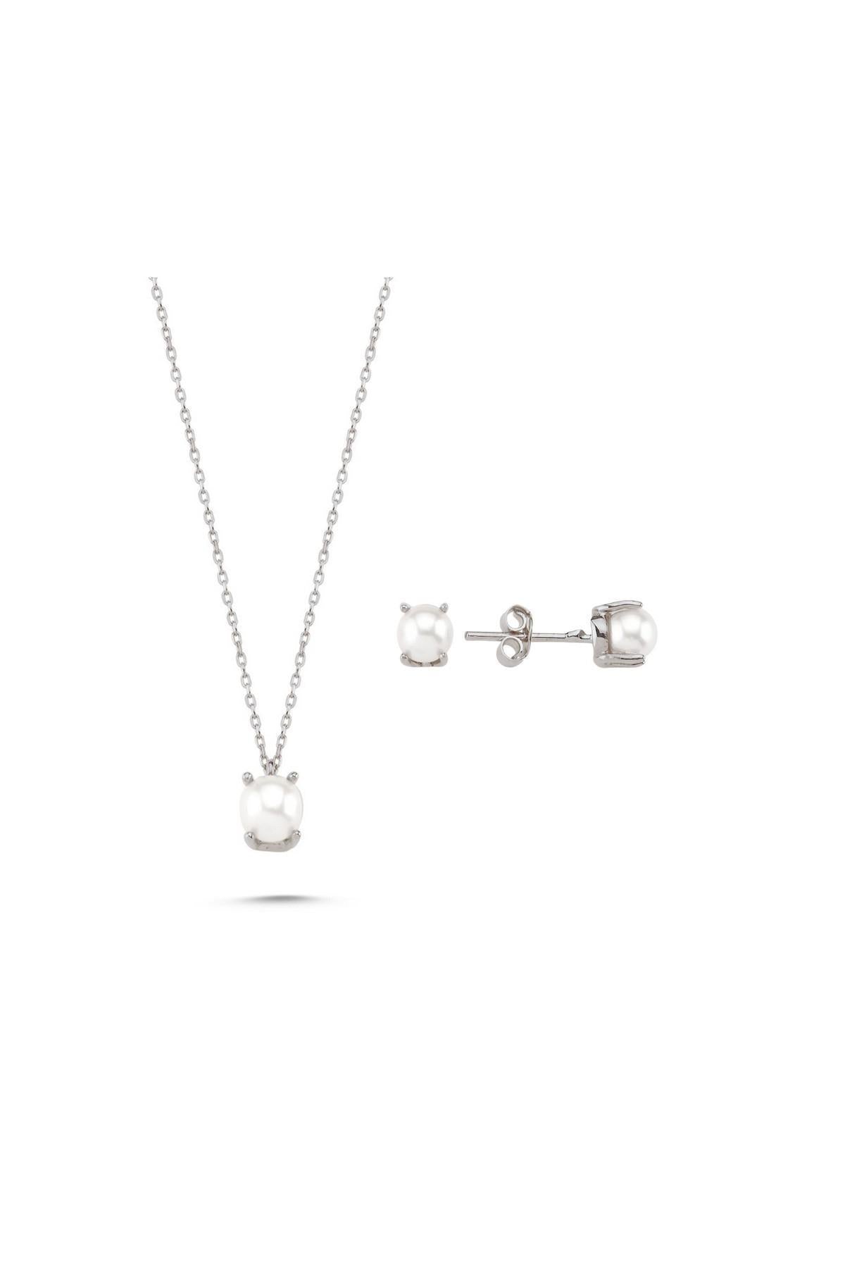 Doğal İncili Küpe Kolye İkili Set | | Birinci1926