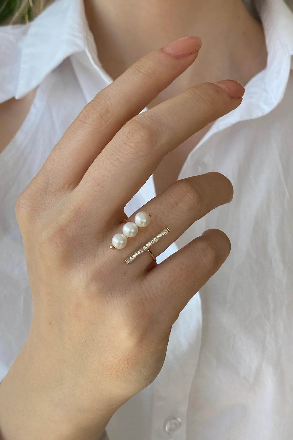 Doğal Üç Sıralı İncili Yüzük | | Birinci1926