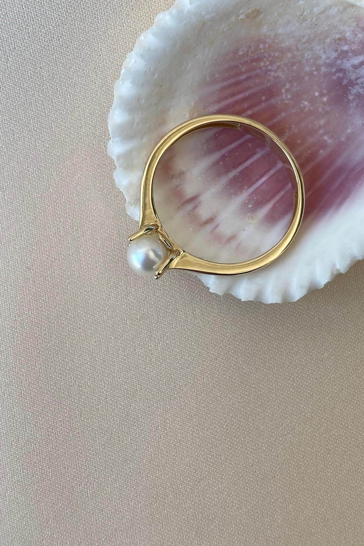 Medium Doğal İnci Tek Taş Modelli Yüzük | | Birinci1926