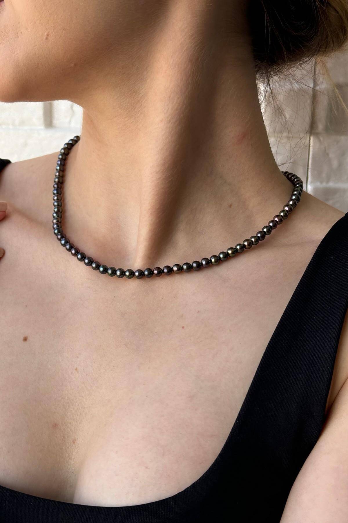 Siyah Doğal İnci Kolye | | Birinci1926