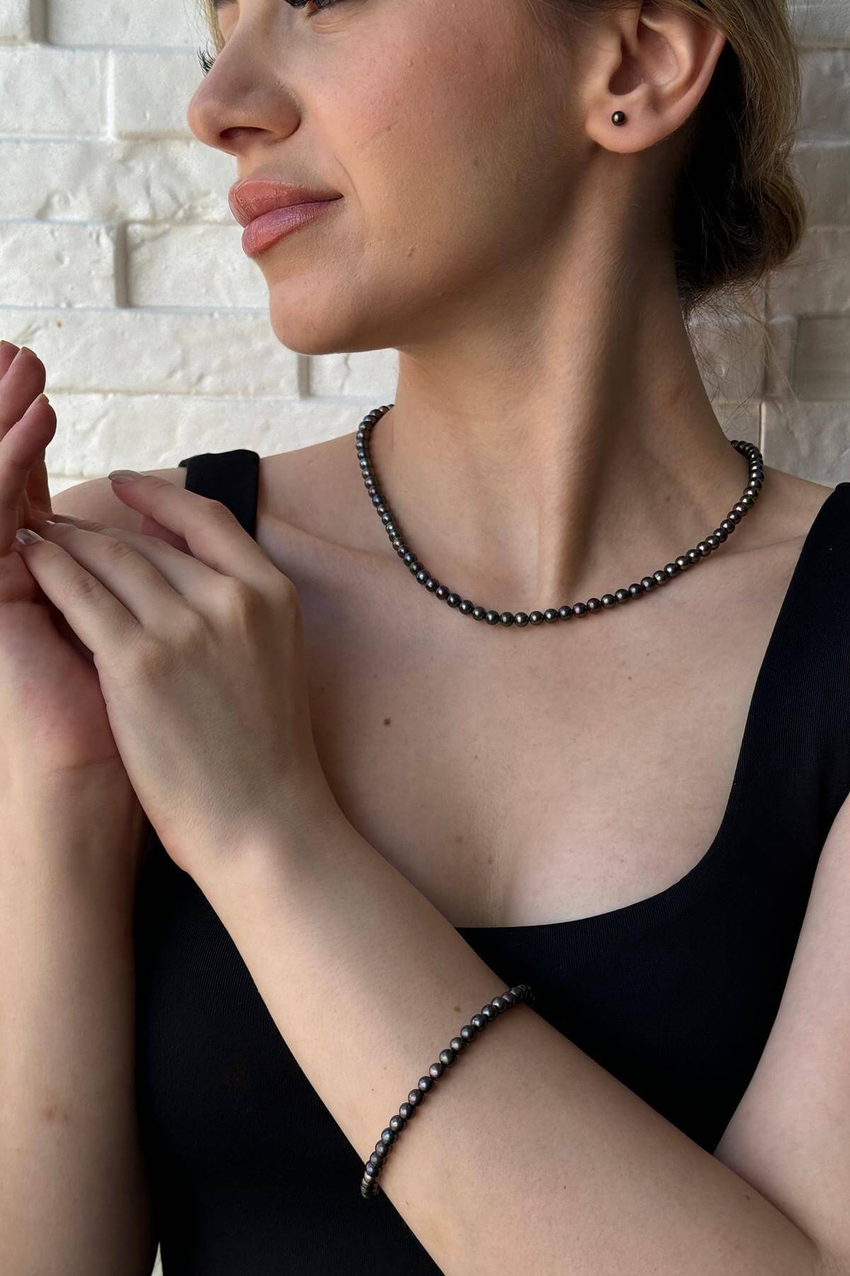 Siyah Doğal İnci Kolye | | Birinci1926