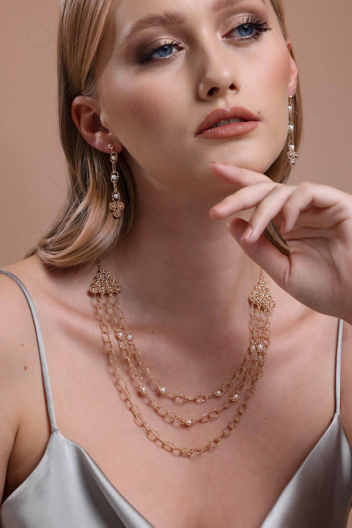 Üçgen Dorikalı Doğal İnci Kolye | | Birinci1926