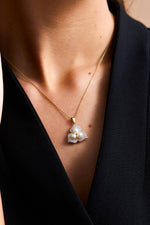 Zirkon Taşlı Doğal İncili Küpe Kolye Yüzük Üçlü Set | | Birinci1926