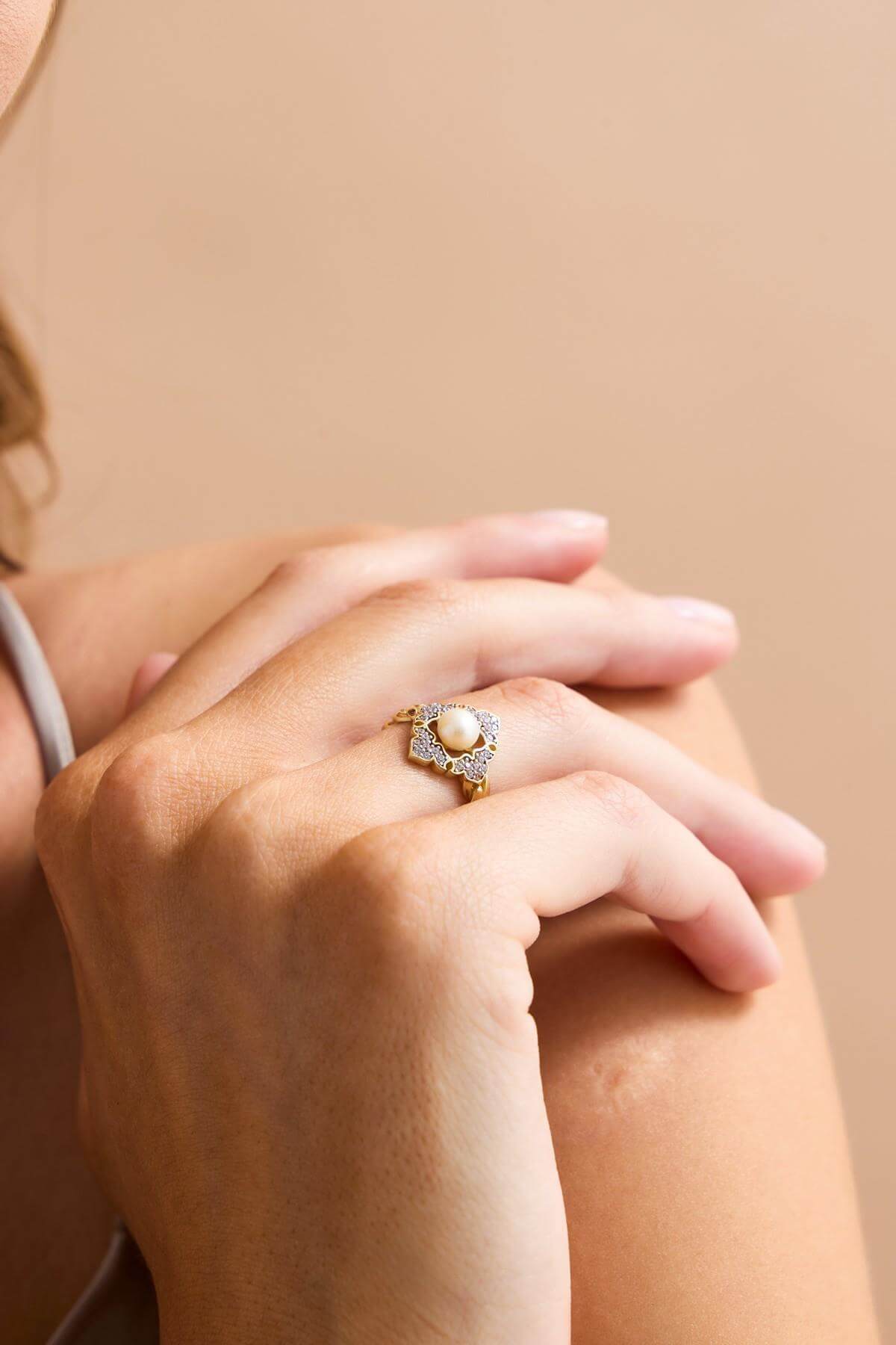 Baget Taşlı Doğal İnci Yüzük | | Birinci1926