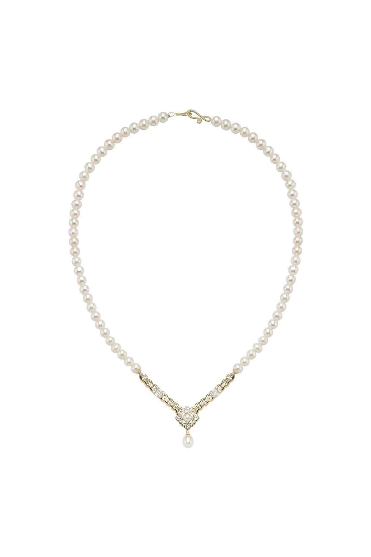 Baget Taşlı Doğal İnci Kolye | | Birinci1926