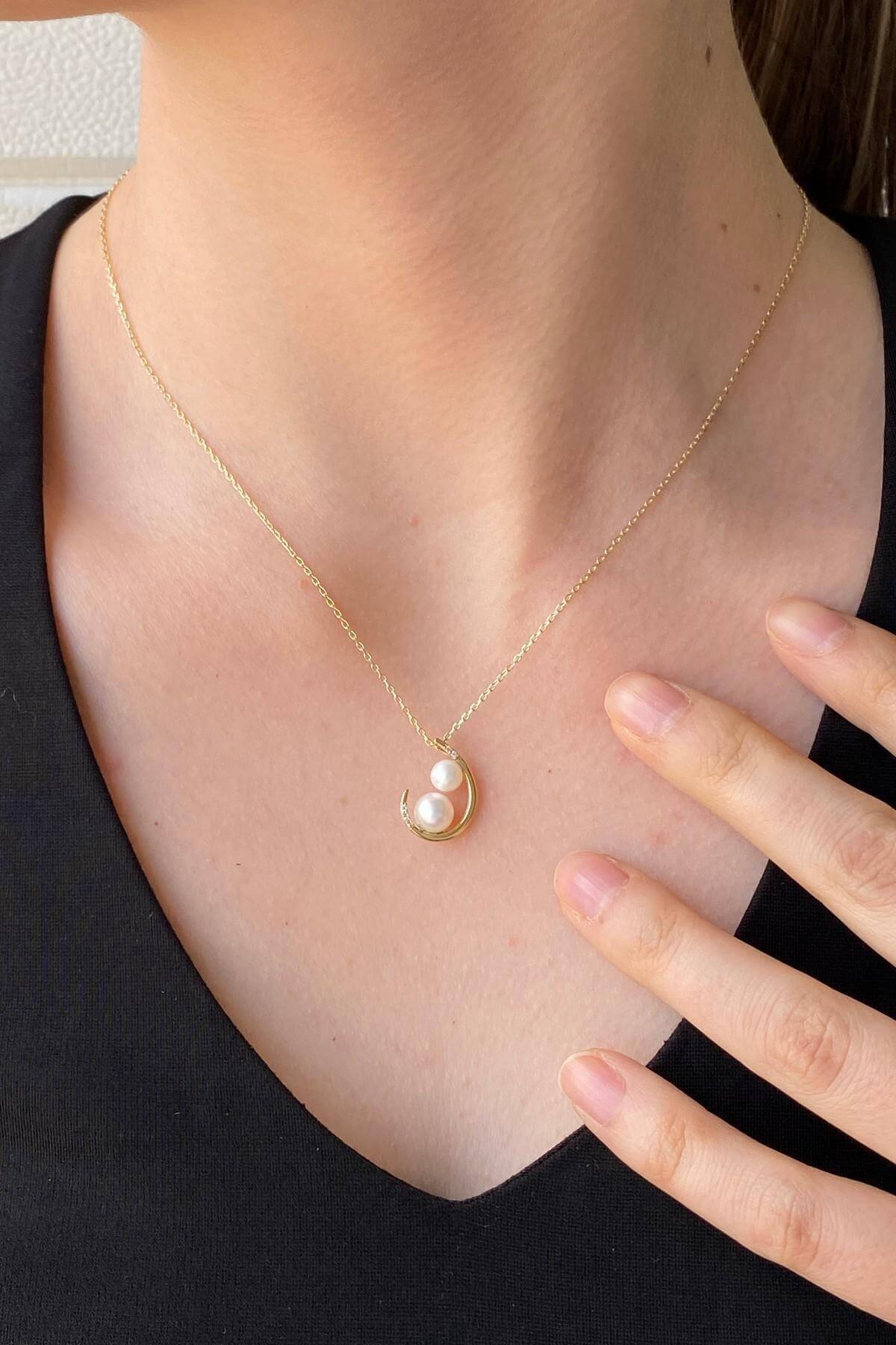 Çift Doğal İncili Küpe Kolye İkili Set | | Birinci1926