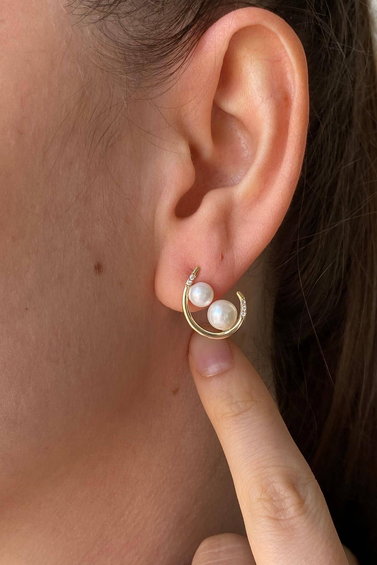 Çift Doğal İncili Küpe Kolye İkili Set | | Birinci1926