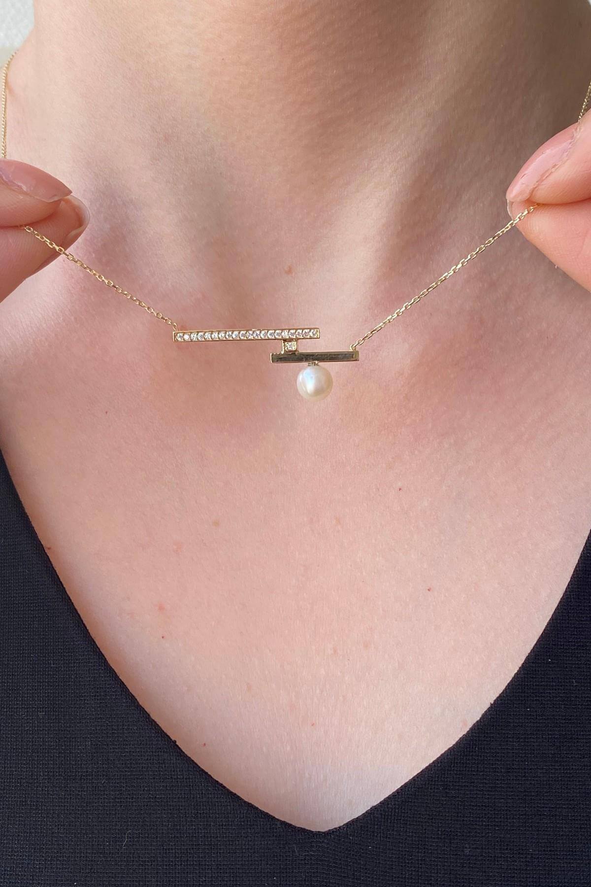 Doğal İnci Zirkon Taşlı Kolye | | Birinci1926