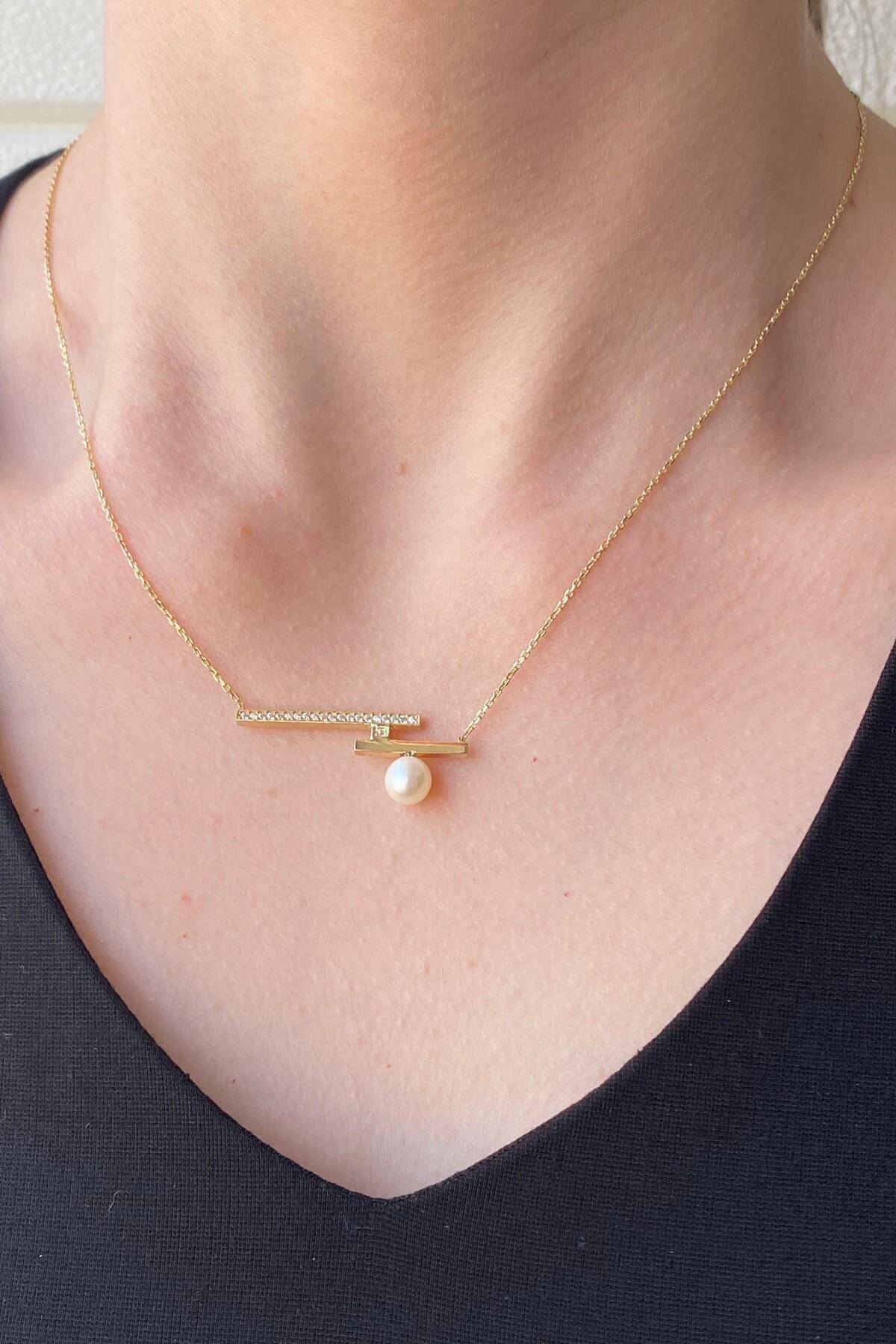 Doğal İnci Zirkon Taşlı Kolye | | Birinci1926