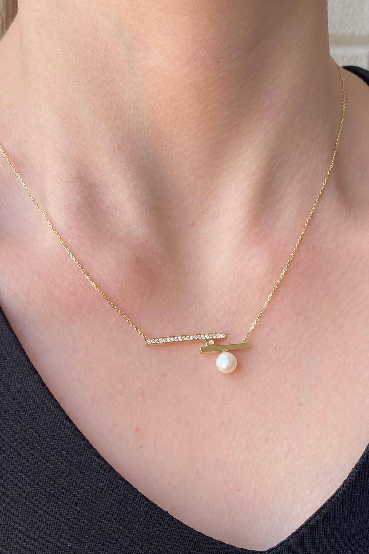 Doğal İnci Zirkon Taşlı Kolye | | Birinci1926