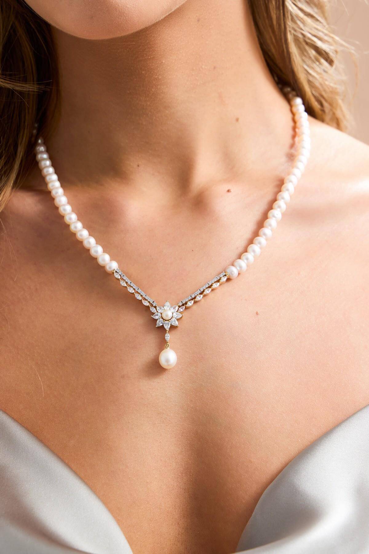 Papatya Modeli Doğal İnci Kolye | | Birinci1926