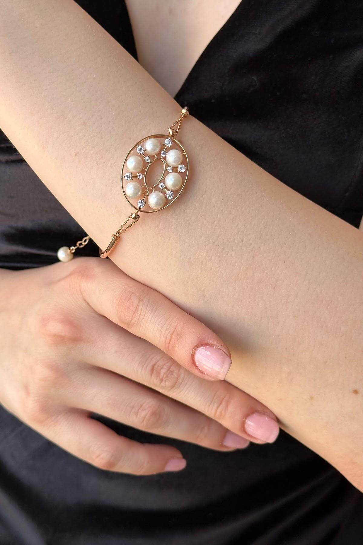 Tasarımlı Doğal İncili Kolye Bileklik İkili Set | | Birinci1926