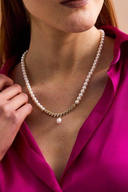 Tek Sıra Baget Doğal İnci Kolye | | Birinci1926