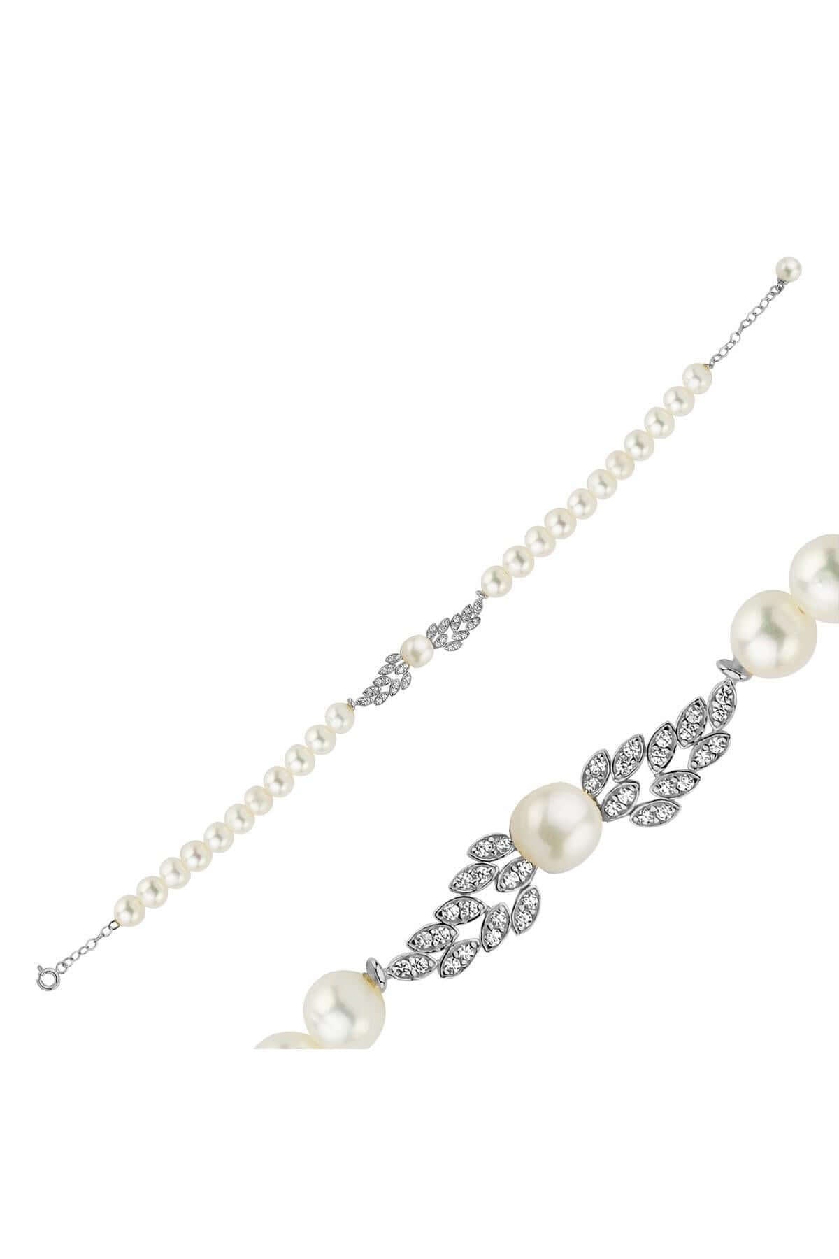 Yaprak Taşlı Doğal İnci Bileklik | | Birinci1926