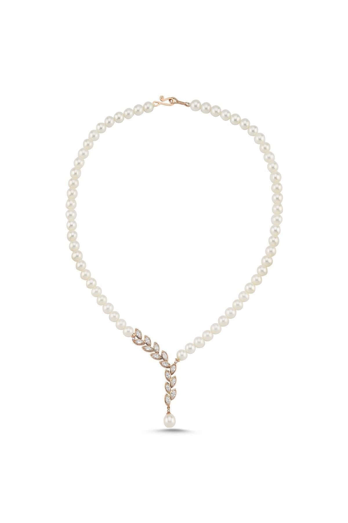 Yaprak Taşlı Doğal İnci Kolye | | Birinci1926