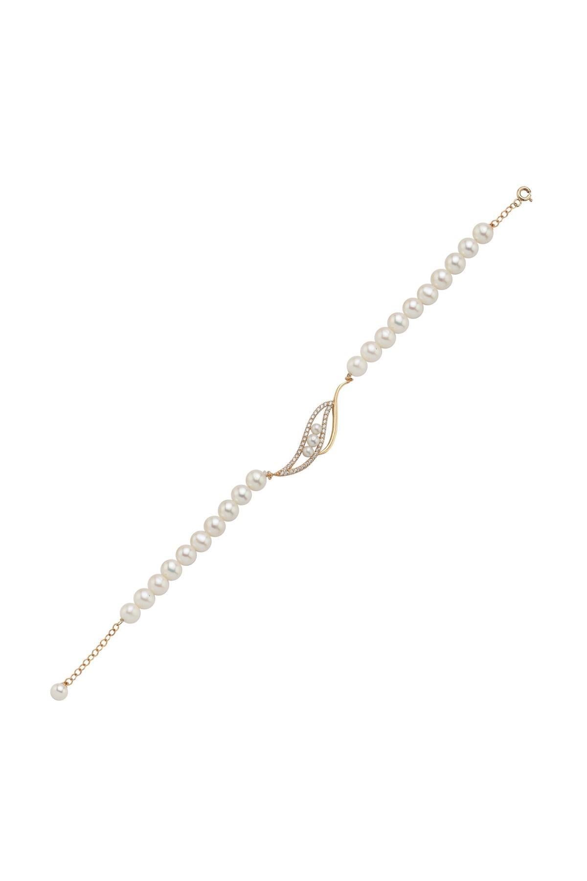 Yaprak Taşlı Doğal İnci Bileklik | | Birinci1926