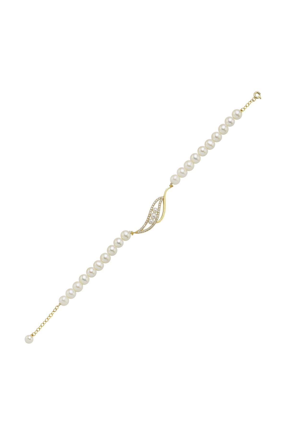 Yaprak Taşlı Doğal İnci Bileklik | | Birinci1926