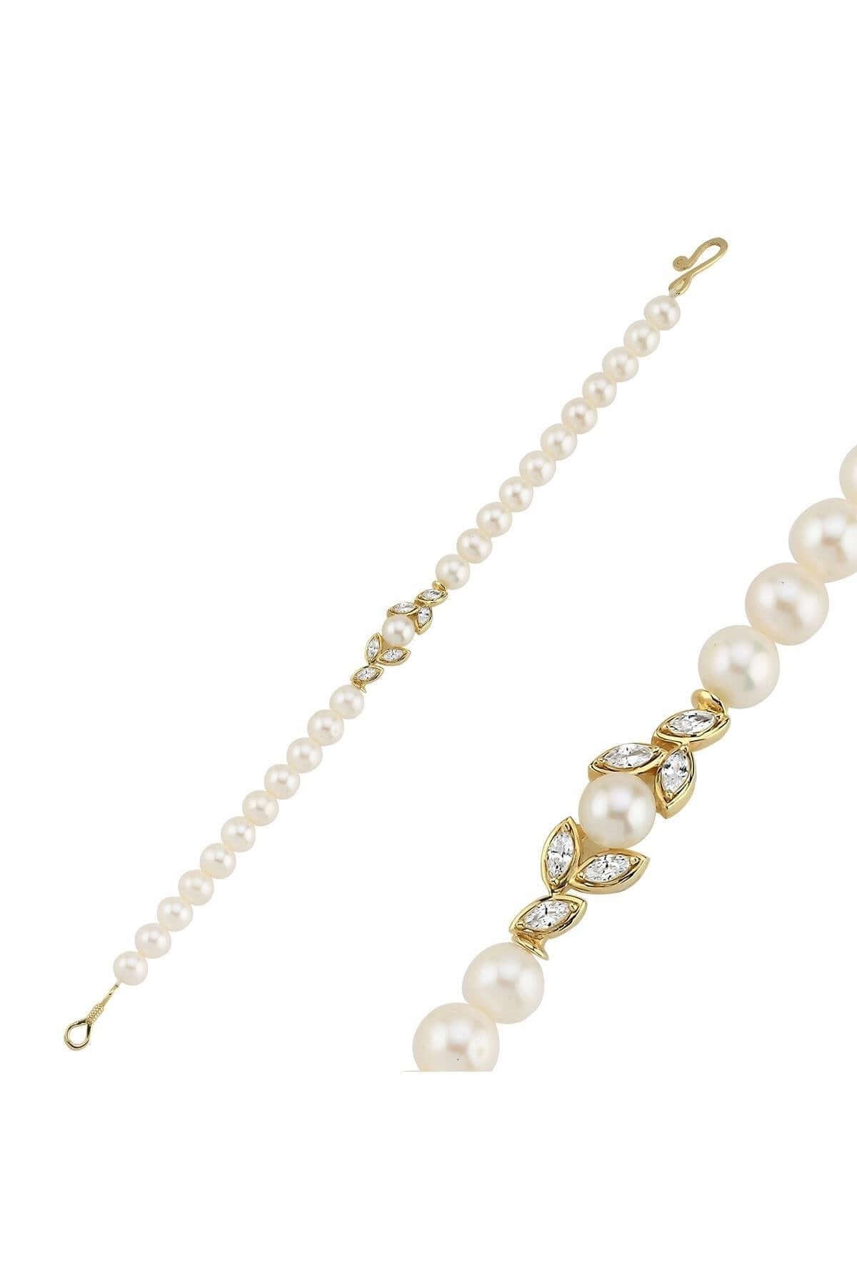 Yaprak Taşlı Doğal İnci Bileklik | | Birinci1926