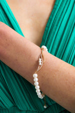 Yaprak Taşlı Doğal İnci Bileklik | | Birinci1926