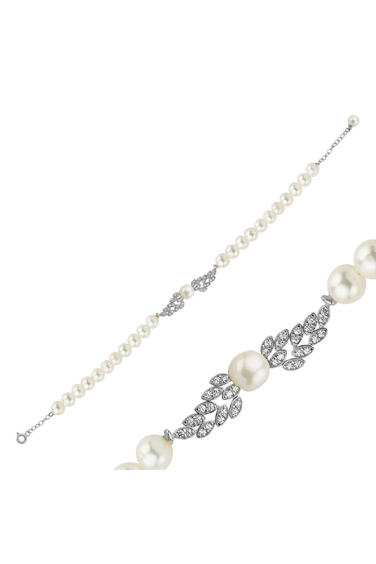 Yaprak Taşlı Doğal İnci Bileklik | | Birinci1926